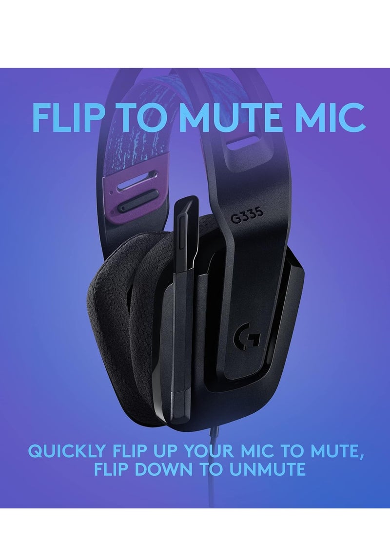 TECH G335 Wired Gaming Headset, With Microphone, 3.5mm Audio Jack, Comfortable Memory Foam Earpads, Lightweight, Compatible With Pc, Playstation, Xbox, Nintendo Switch - Black - Image 5