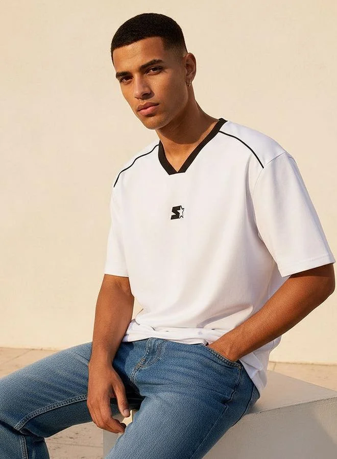 Starter  Starter Regular Fit V-Neck Panelled T-shirt for Men | Best Price UAE