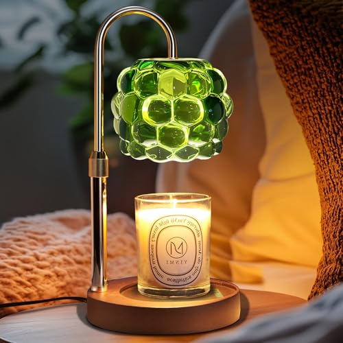 TSJ Home Candle Warmer Lamp with Timer Adjustable - Height Candle Warmer, Dimmer, Vintage Glass Wax Melting Lamps for Home Decor, for Candles in Jars with 2 Bulbs - Image 1
