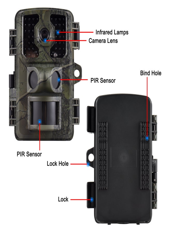 4K Trail Camera 16MP Wildlife Scouting Camera Tracking Camera with 2.0 Inch TFT Color Screen Dual PIR Sensors 0.5s Trigger Time Supports Infrared Night Vision Motion Activated IP66 Waterproof - Image 3