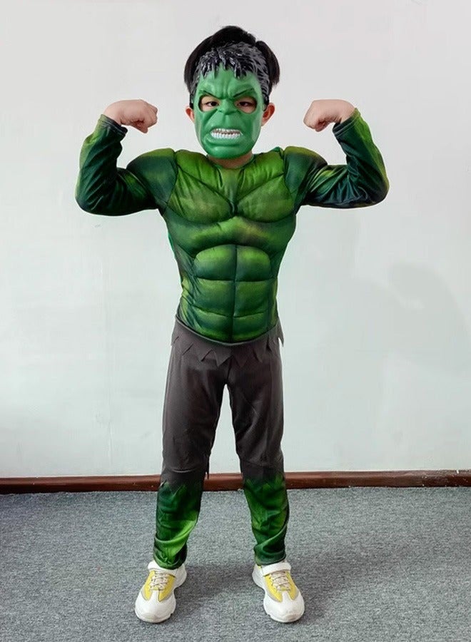 Boys' Hulk Muscle Costume Set with Mask for Carnival Party Pretend Play Roleplaying Kit, Size: S - Image 5