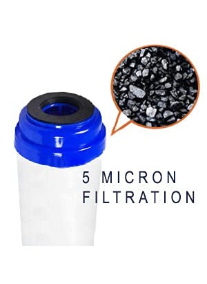 KRPLUS 2 Stage Pre Filter Housing Set Food Grade Material PP Housing 1 Activated Carbon Block Filter 1 Granular Carbon Filter Wrench 3 Meter RO Pipe Each 14 6 mm SemiBlue 10 Inch