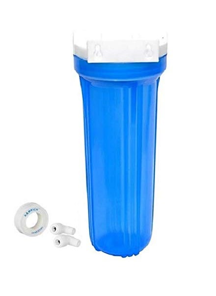 KRPLUS 2 Stage Pre Filter Housing Set Food Grade Material PP Housing 1 Activated Carbon Block Filter 1 Granular Carbon Filter Wrench 3 Meter RO Pipe Each 14 6 mm SemiBlue 10 Inch