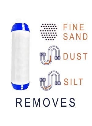 KRPLUS 2 Stage Pre Filter Housing Set Food Grade Material PP Housing 1 Activated Carbon Block Filter 1 Granular Carbon Filter Wrench 3 Meter RO Pipe Each 14 6 mm SemiBlue 10 Inch