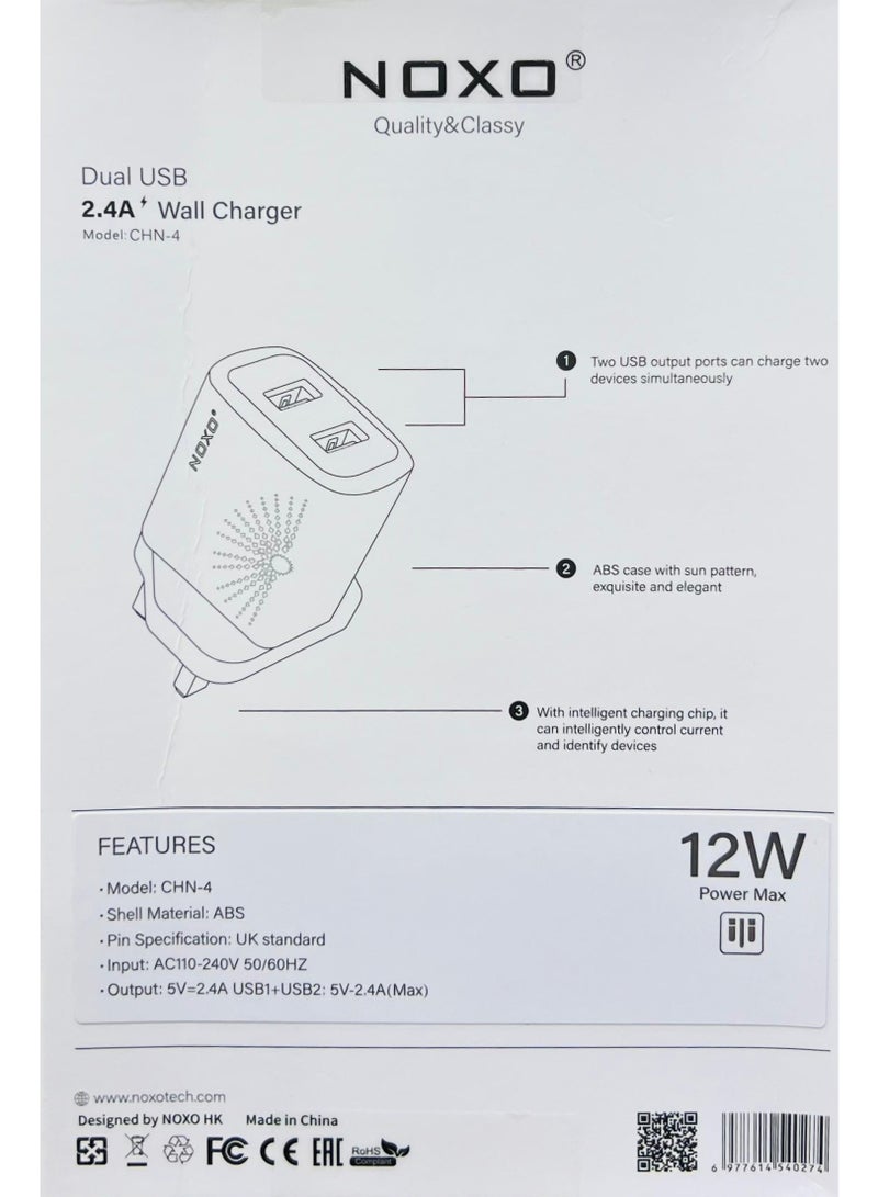 NOXO DUAL USB WALL CHARGER - Image 1
