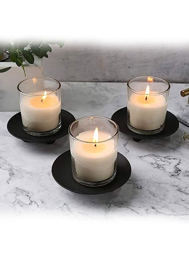 Arabest 2 Pcs Iron Plate Candle Holder, Decorative Iron Pillar Candle Plate, 4.3 inches D x 0.87 inches H, Pedestal Candle Stand for LED & Wax Candles, Incense Cones, Spa - Image 5