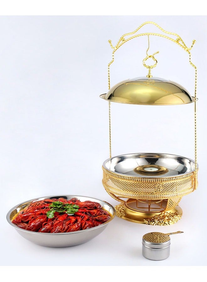 KLNAMAEAAN Stainless Steel Buffet Chafing Dish Food Warmer and Heater 8.0L Golden colour - Image 3