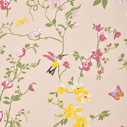 Haus & Kinder 186 TC 100% Cotton Kids Bedsheet with 1 Pillow Cover for Bed, Vibrant Floral Design - 88 x 57 Inches, Peach - Image 5