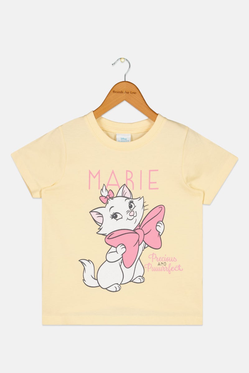 Disney Kids Girl Short Sleeve The Aristocats Marie Top, Yellow - Image 2