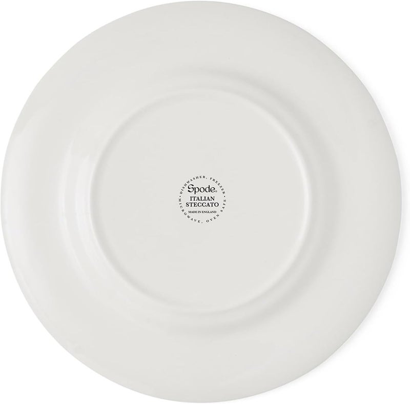Spode Spode Steccato Collection  875 Salad Plate Stripe Cobalt Blue Set of 4  Earthenware  Microwave and Dishwasher Safe  Made in England  Serving Plate for Salad Pasta or Appetizers  - Image 5