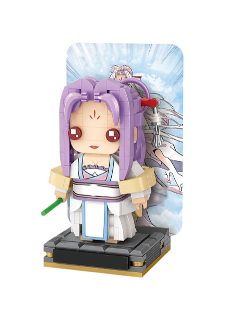 315pcs Purple Hair Girl Model Set Building Blocks Creative Diy Simulation Collection Building Assembling Toys Children Gift Home Furnishings - Image 1