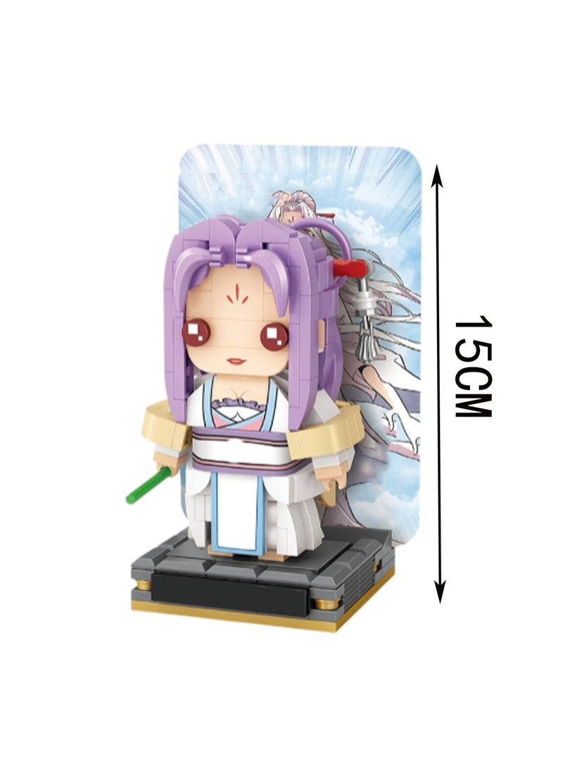 315pcs Purple Hair Girl Model Set Building Blocks Creative Diy Simulation Collection Building Assembling Toys Children Gift Home Furnishings - Image 2