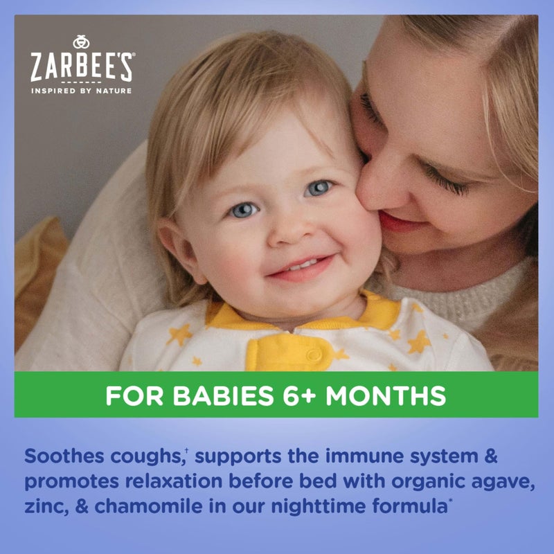 Zarbee's Zarbeeâ€™s Baby Day & Night Cough Medicine & Syrup Value Pack with Organic Agave + Zinc for Immune Support, Natural Grape Daytime & Chamomile Nighttime, Baby Cough Medicine, 2 x 2 fl oz - Image 4