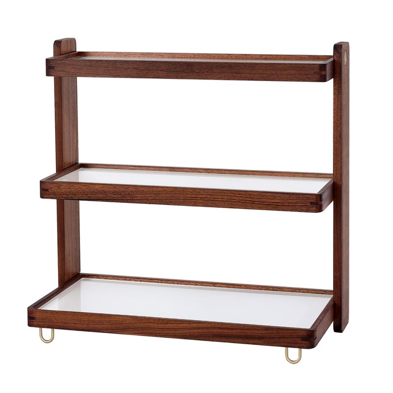 KAOTGOT Coffee Mug Holder Wooden Cup Rack,3-Tier Acrylic Home Coffee Mug Display Rack for Kitchen Countertops, Coffee Bars, for Placing Mugs, Coffee Beans, Syrup, Cups, Stirrers - Image 1