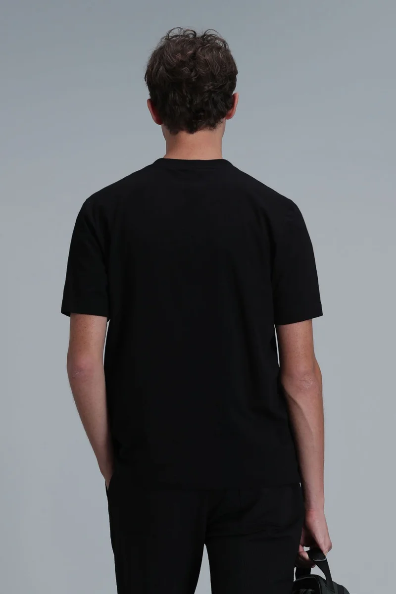 Lufian Men's Exotic Modern Graphic T-Shirt 111020202 Black