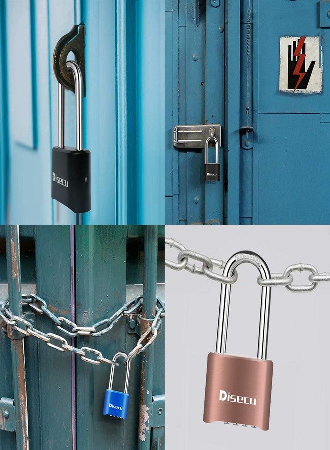Disecu 1 Pack disecu Heavy Duty 4 Digit Combination Lock, 2.5 Inch Long Shackle Outdoor Waterproof Padlock for School Gym Locker, Storage Unit, Fence, Gate, Toolbox (Black) - Image 5