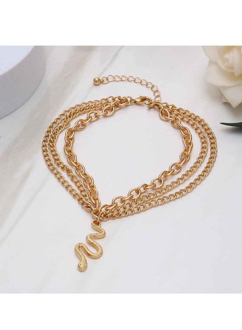 Snake Anklet Bracelet Extension Chain Dainty Alloy Foot Jewelry for Women Girls Perfect Gift for Birthday Valentine's Day Golden - Image 3