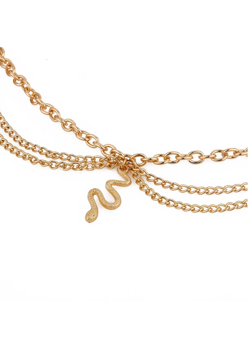 Snake Anklet Bracelet Extension Chain Dainty Alloy Foot Jewelry for Women Girls Perfect Gift for Birthday Valentine's Day Golden - Image 4