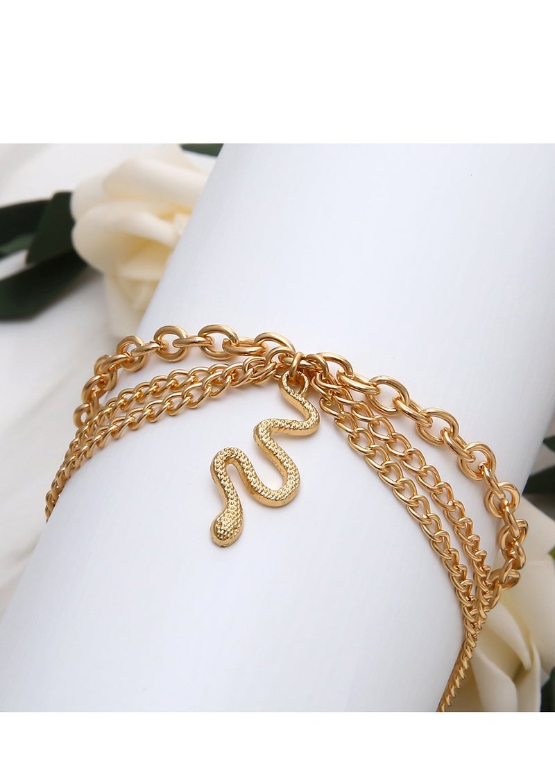 Snake Anklet Bracelet Extension Chain Dainty Alloy Foot Jewelry for Women Girls Perfect Gift for Birthday Valentine's Day Golden - Image 5