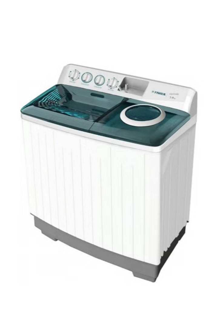 Semi-automatic washing machine - 8 kg - 220 V/60 Hz - White/Gray/Dark Turquoise - FW-P8000N