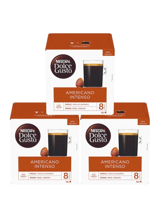 Nescafe Dolce Gusto Americano Intenso 16 Coffee Capsules 132.8grams Pack of 3 398.4grams Pack of 3 - Image 1