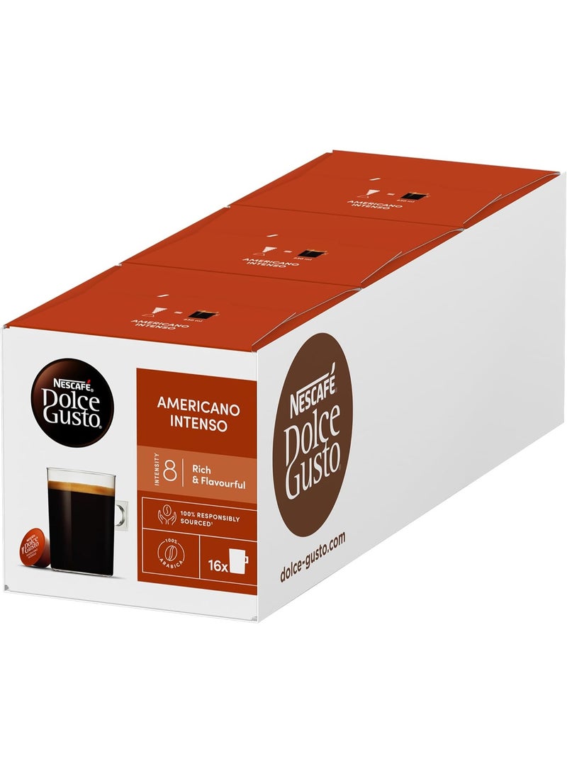Nescafe Dolce Gusto Americano Intenso 16 Coffee Capsules 132.8grams Pack of 3 398.4grams Pack of 3 - Image 2
