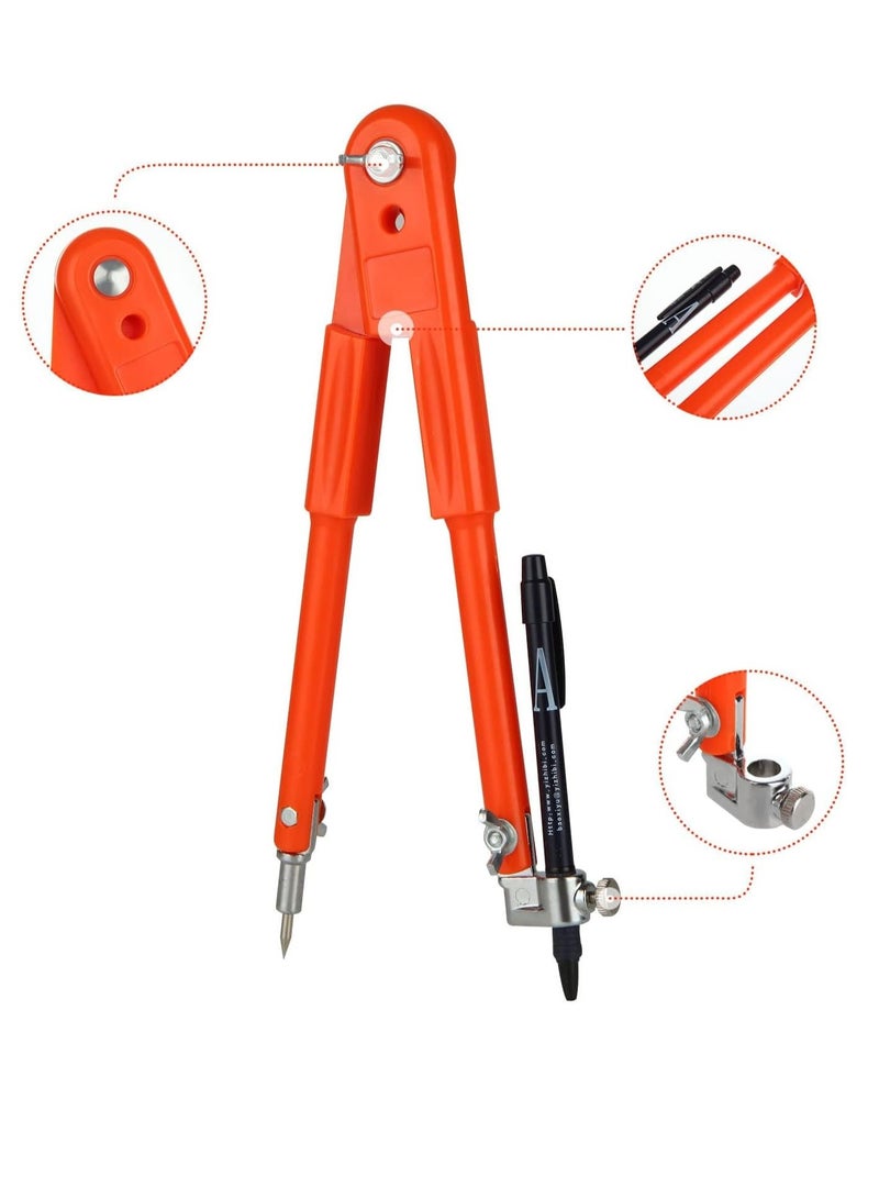 Excefore 12 Inch Professional Compass for Woodworking Large Compass for Drawing Circles Carpenters Compass with Pencil Drawing Compass for Geometry Drafting Art Drawing Circles - Image 4