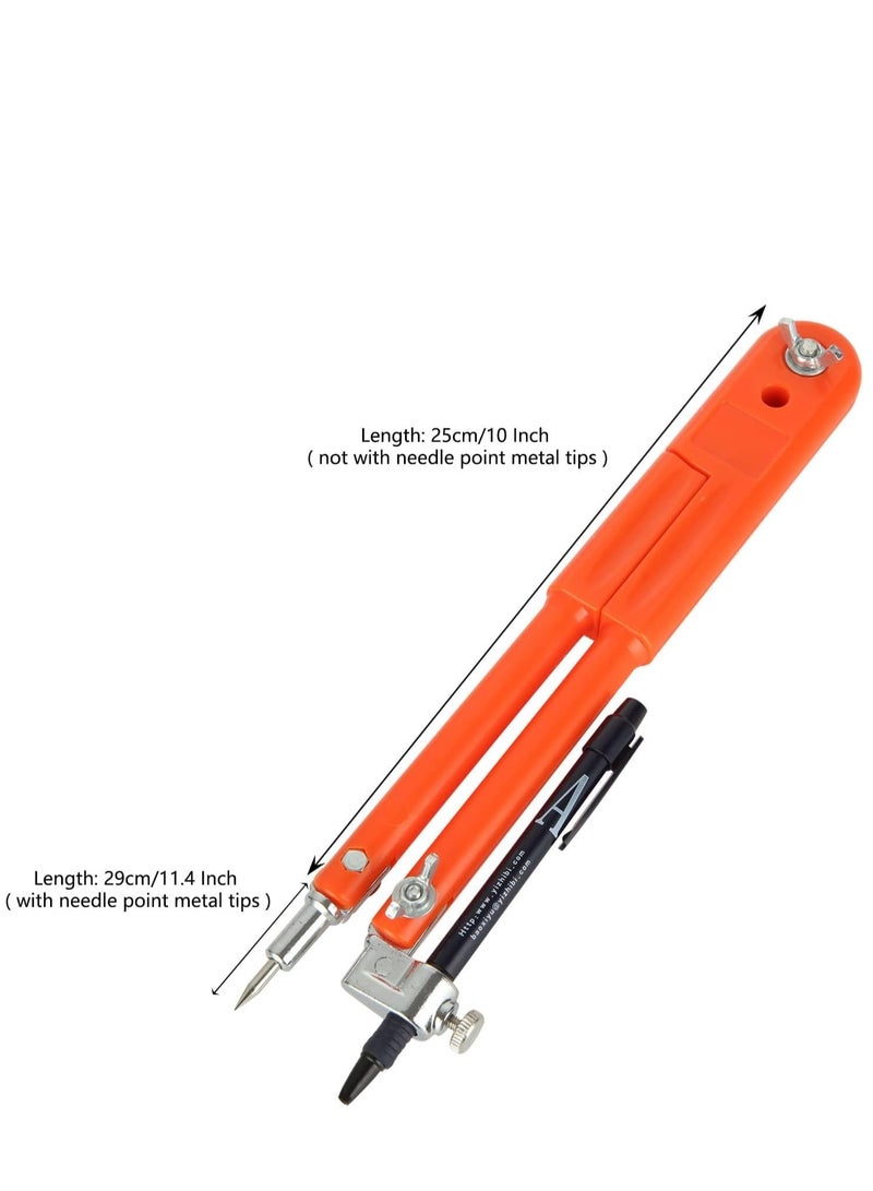 Excefore 12 Inch Professional Compass for Woodworking Large Compass for Drawing Circles Carpenters Compass with Pencil Drawing Compass for Geometry Drafting Art Drawing Circles - Image 2