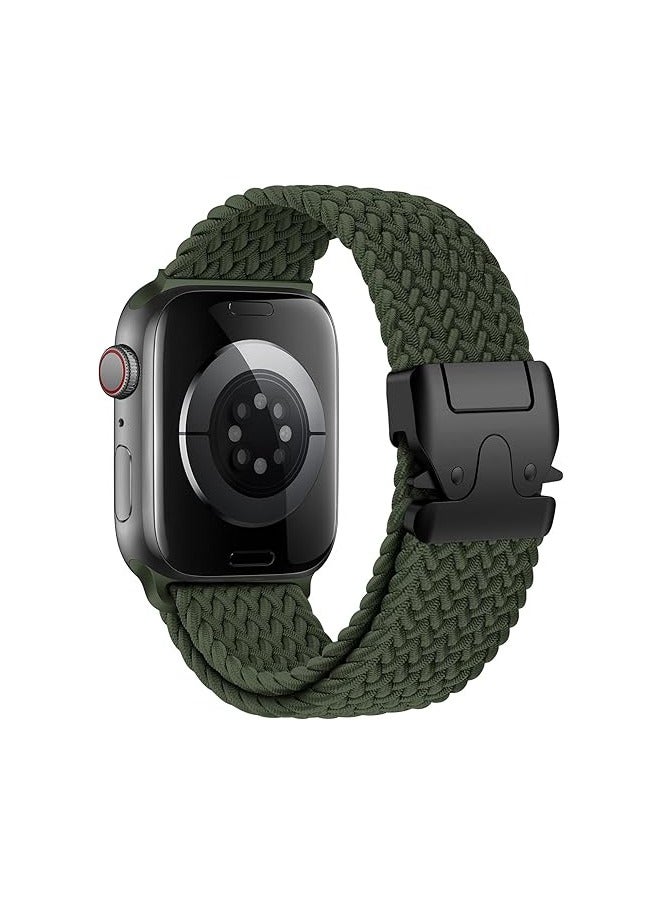 Braided Band Compatible with  Watch Ultra 1/2 49mm 46mm 45mm 44mm 42mm for Women Men Made of Breathable Polyester,Parachute Style Buckle Straps for iWatch SE Series 10 9 8 7 6 5 4 3 2 1 SE - Image 1