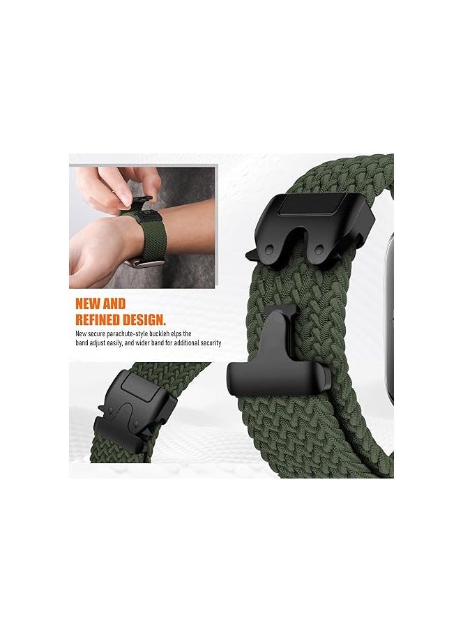 Braided Band Compatible with  Watch Ultra 1/2 49mm 46mm 45mm 44mm 42mm for Women Men Made of Breathable Polyester,Parachute Style Buckle Straps for iWatch SE Series 10 9 8 7 6 5 4 3 2 1 SE - Image 2