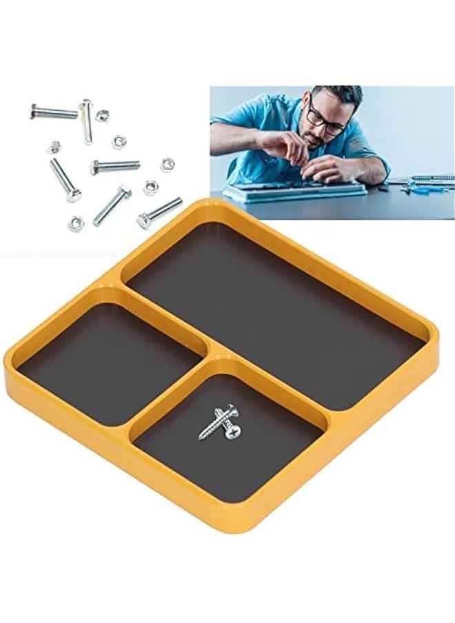 Generic - Magnetic Screw Tray 13.8x11x2cm Aluminum Alloy Anti Static Soldering Magnetic Repair Pad Insulation Work Station, Screw Holder Tray Necessary Repair Tools - Image 1