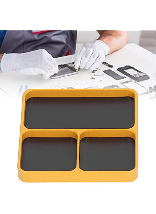 Generic - Magnetic Screw Tray 13.8x11x2cm Aluminum Alloy Anti Static Soldering Magnetic Repair Pad Insulation Work Station, Screw Holder Tray Necessary Repair Tools - Image 1