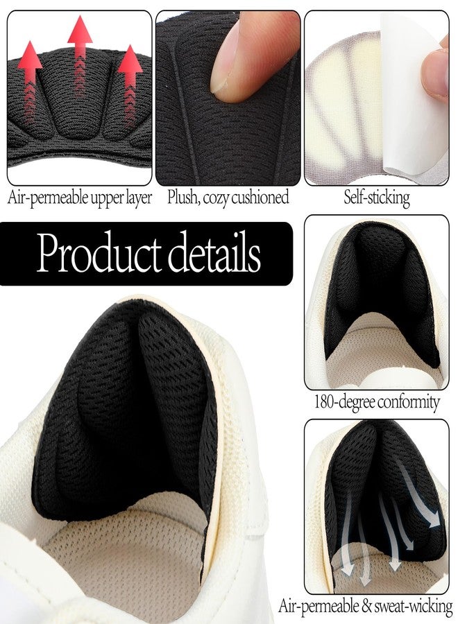 Yuanchu Back of Heel Cushion Pads, 8Pcs Reusable Adhesive Heel Grips Inserts - Anti Blister Heel Guards Liners Heel Protectors for Loose Shoes, Too Big Boots Improve Shoe Fit for Women Men - Image 4