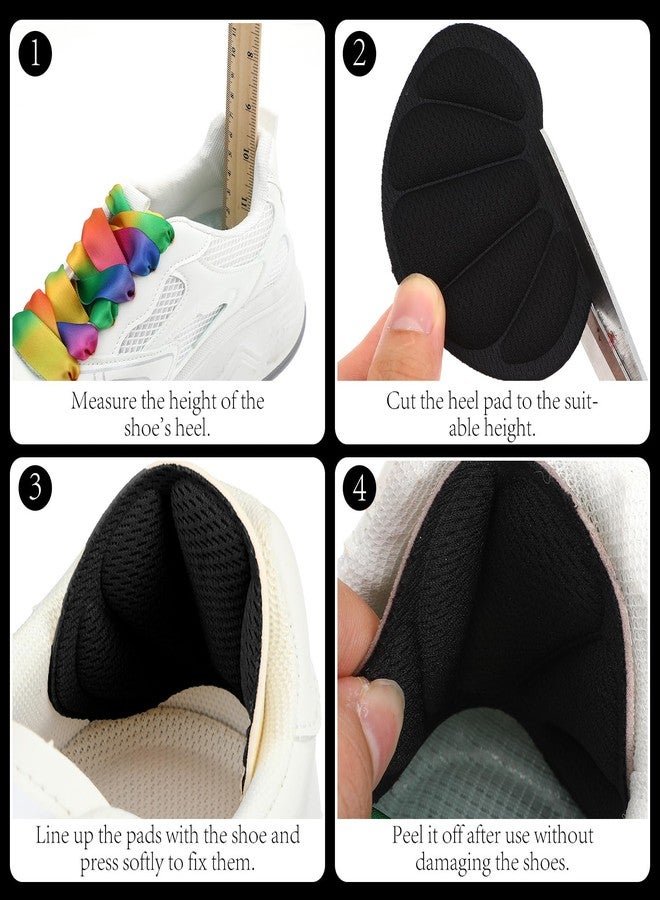 Yuanchu Back of Heel Cushion Pads, 8Pcs Reusable Adhesive Heel Grips Inserts - Anti Blister Heel Guards Liners Heel Protectors for Loose Shoes, Too Big Boots Improve Shoe Fit for Women Men - Image 5