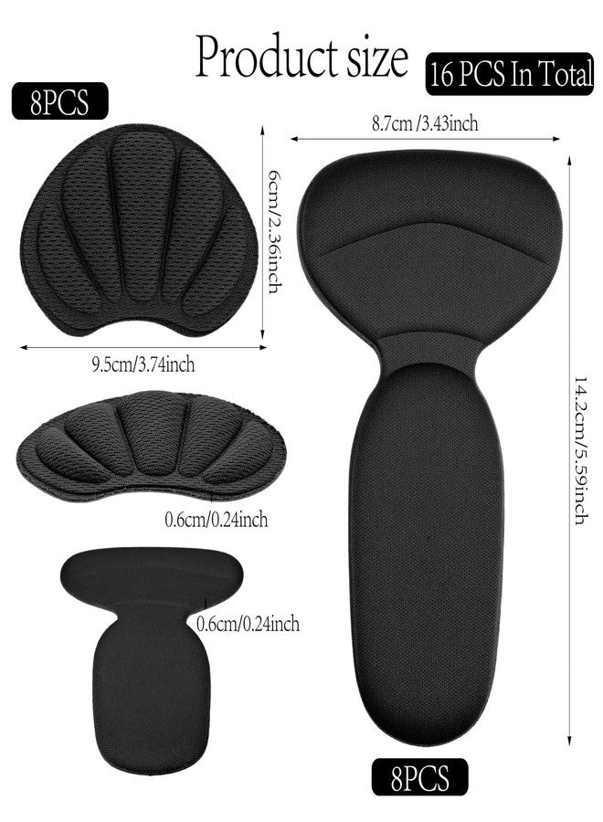 Yuanchu Back of Heel Cushion Pads, 8Pcs Reusable Adhesive Heel Grips Inserts - Anti Blister Heel Guards Liners Heel Protectors for Loose Shoes, Too Big Boots Improve Shoe Fit for Women Men - Image 2