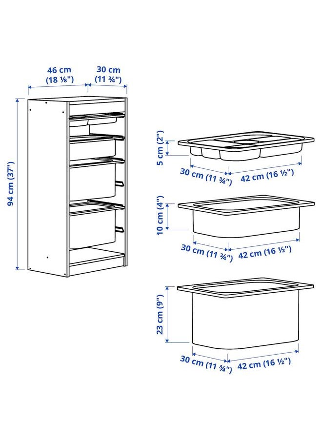 Storage Combination With Boxes/Tray, Grey Grey/Light Green-Grey, 46X30X94 Cm - pzsku/ZE128B66D61283EEBEA12Z/45/_/1732971274/67d15a64-a862-406f-81be-c0c0989be2f6