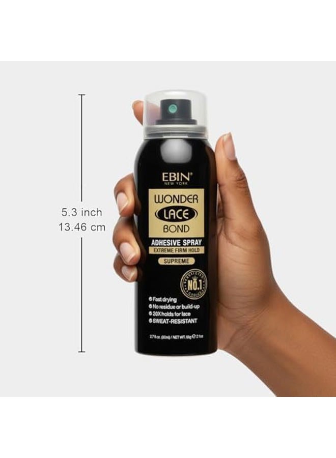 EBIN NEW YORK Wonder Lace Bond Adhesive Spray Supreme 3pack - Extreme Firm Hold 2.7oz/ 80ml | Active Use, Fast Drying, No Residue, No Build-up, Powerful Hold, All-Day Hold, Daily Wig Application - Image 4