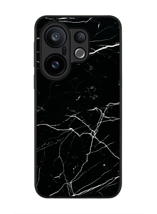 Stylizedd For vivo X200 FE / S30 Pro mini Case,Slim fit Camera Protection, Shockproof Thin Phone cover  - Marble Print Black
