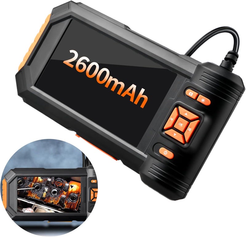 1080P High Digital Industrial Endoscope Camera 8mm Waterproof 5 Inch Automotive Borescope Pipe Inspection Camera 1080P Resolution Endoscope Adjustable LED Lights Industrial Grade - Image 2