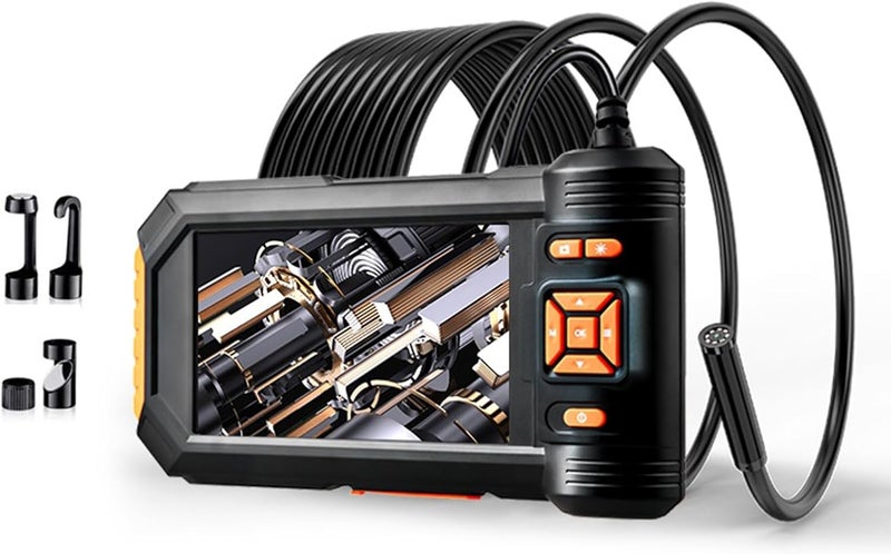 1080P High Digital Industrial Endoscope Camera 8mm Waterproof 5 Inch Automotive Borescope Pipe Inspection Camera 1080P Resolution Endoscope Adjustable LED Lights Industrial Grade - Image 1