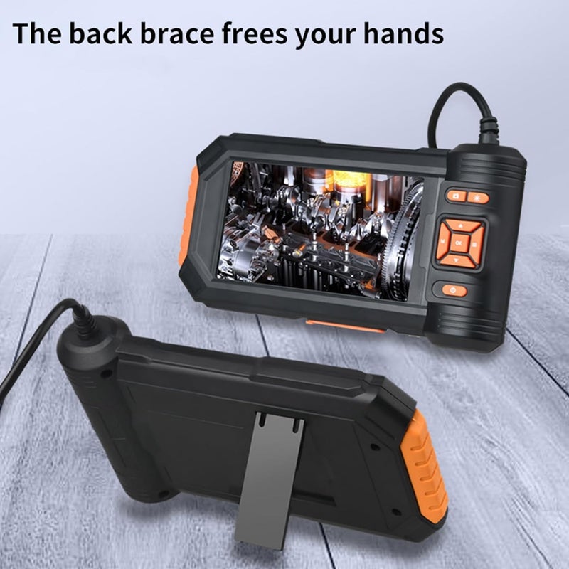 1080P High Digital Industrial Endoscope Camera 8mm Waterproof 5 Inch Automotive Borescope Pipe Inspection Camera 1080P Resolution Endoscope Adjustable LED Lights Industrial Grade - Image 4