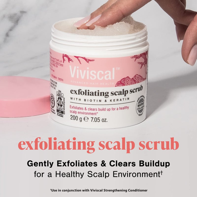Viviscal Exfoliating Scalp Scrub, Clarifying Scrub with Biotin & Keratin, Promote Fuller & Healthier Hair Growth, Gentle Exfoliating Scalp Treatment, 200g (7.05 oz.) - Image 2
