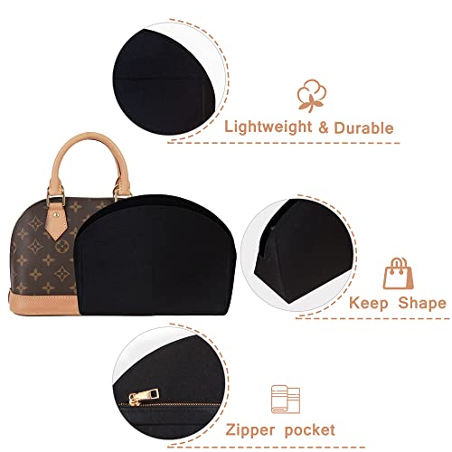 Soyizom Felt Purse Organizer Purse Insert Fits Alma BB PM Insert Tote Organizer for Women Purse Liner Purse in Purse(PM,Black) - Image 3