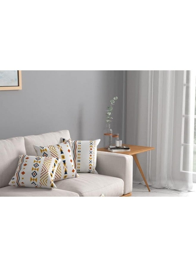 Urban Space Decorative Cotton Cushion Cover Set of 3, 16 inch x 16 inch Cushion Covers for Sofa, Bedroom, Living Room (Orange, Cushion Cover 40cm x 40cm, Set of 3) - Image 1