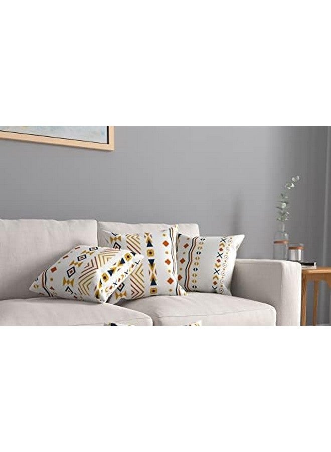 Urban Space Decorative Cotton Cushion Cover Set of 3, 16 inch x 16 inch Cushion Covers for Sofa, Bedroom, Living Room (Orange, Cushion Cover 40cm x 40cm, Set of 3) - Image 2
