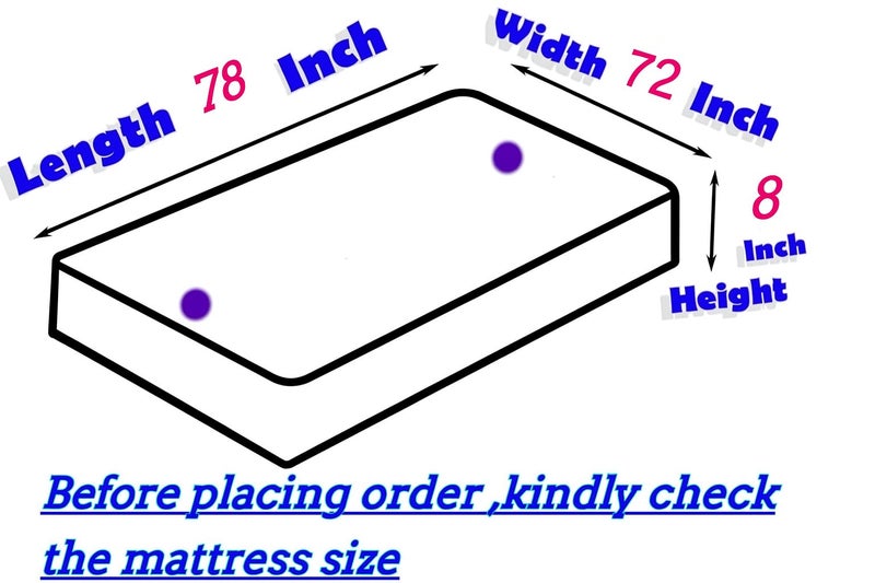 House Fox 6.5x6 Cotton Mattress Cover King Double Bed (78x72x8 inch) with Zipper| Non-Shrink Heavy Fabric | Strong Zip with Metal Lock | Interlocked Stitching | 360 Degree Fully Covered - Image 3