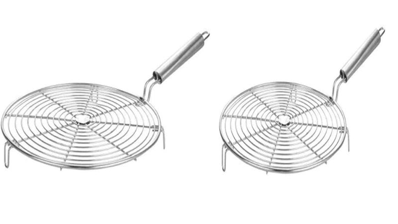 4 Ever 4EVER 1 Pc Papad Stand Roster Burner Papad Roti Stand Charcoal Grill Roast Grill Stand Charcoal Hand Warmer Rack Stand Round Shape - Image 2