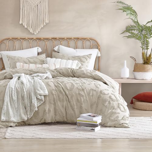 Peri Home Chenille Leopard 100 Cotton 3Piece Duvet Cover Sham Set FullQueen Linen - Image 1