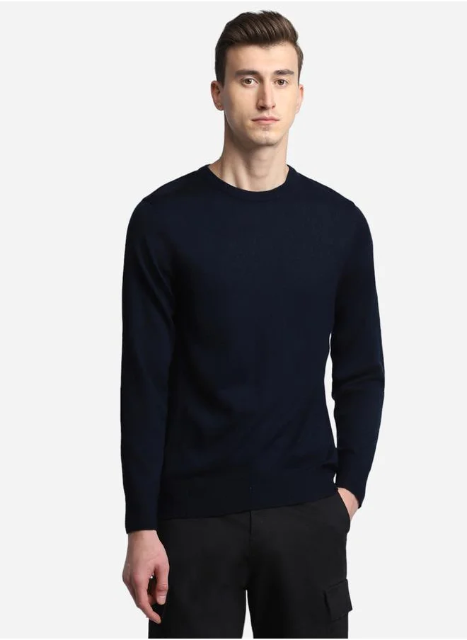 Dennis Lingo Round Neck Slim Fit Sweater by Styli