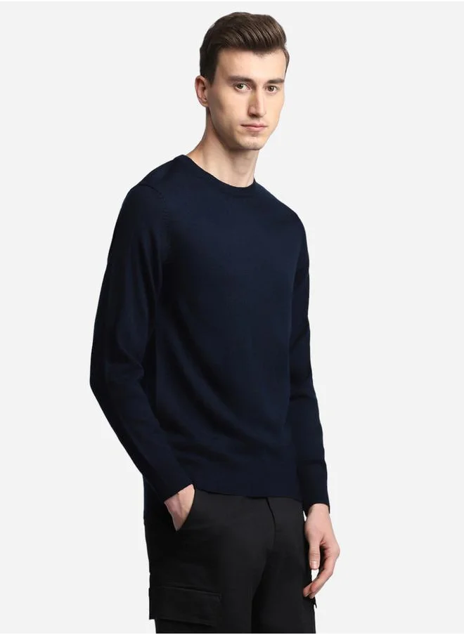 Dennis Lingo Round Neck Slim Fit Sweater by Styli